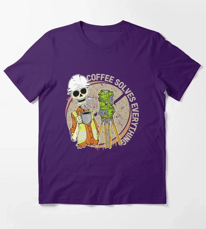 COFFEE SOLVES EVERYTHING T-Shirt Purple