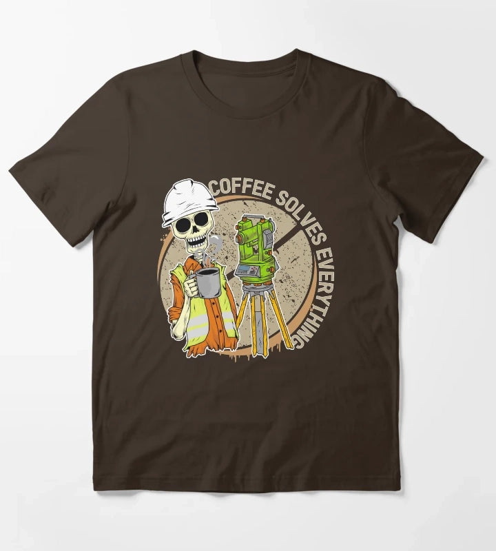 COFFEE SOLVES EVERYTHING T-Shirt Brown