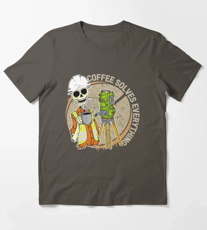 COFFEE SOLVES EVERYTHING T-Shirt Dark Grey