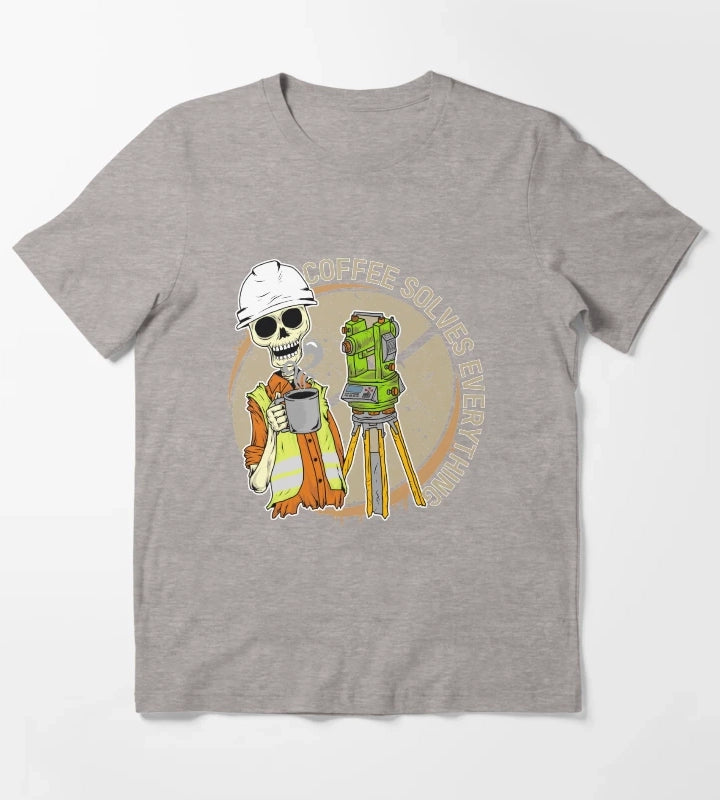 COFFEE SOLVES EVERYTHING T-Shirt Heather Grey