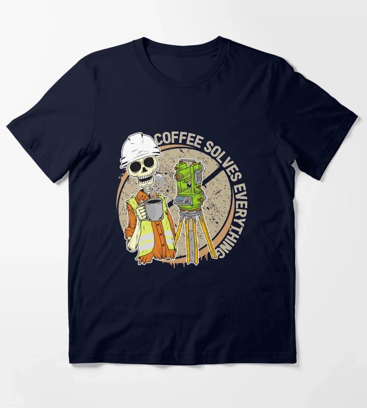COFFEE SOLVES EVERYTHING T-Shirt Navy
