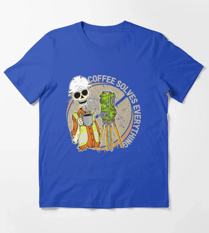 COFFEE SOLVES EVERYTHING T-Shirt Blue