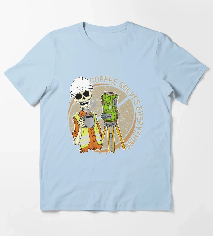 COFFEE SOLVES EVERYTHING T-Shirt Sky Blue
