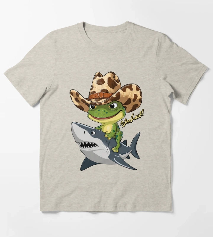 COWBOY FROG ON THE SHARK T-Shirt Cream