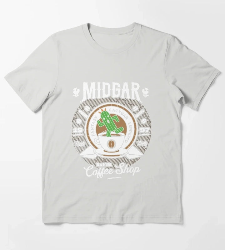 Cactuar Coffee Shop T-Shirt Light Grey