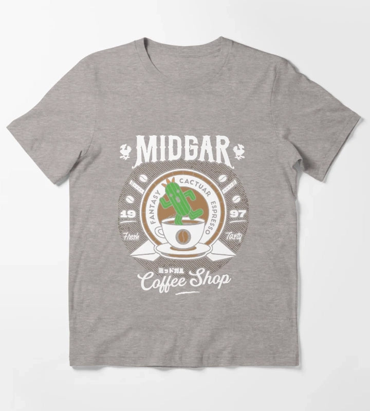 Cactuar Coffee Shop T-Shirt Heather Grey
