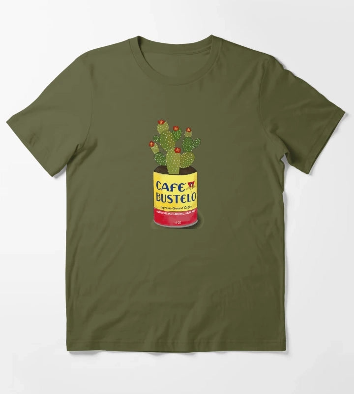 Cactus in a cafe bustelo can kitchen art T-Shirt Olive Green