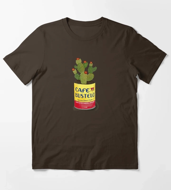 Cactus in a cafe bustelo can kitchen art T-Shirt Brown
