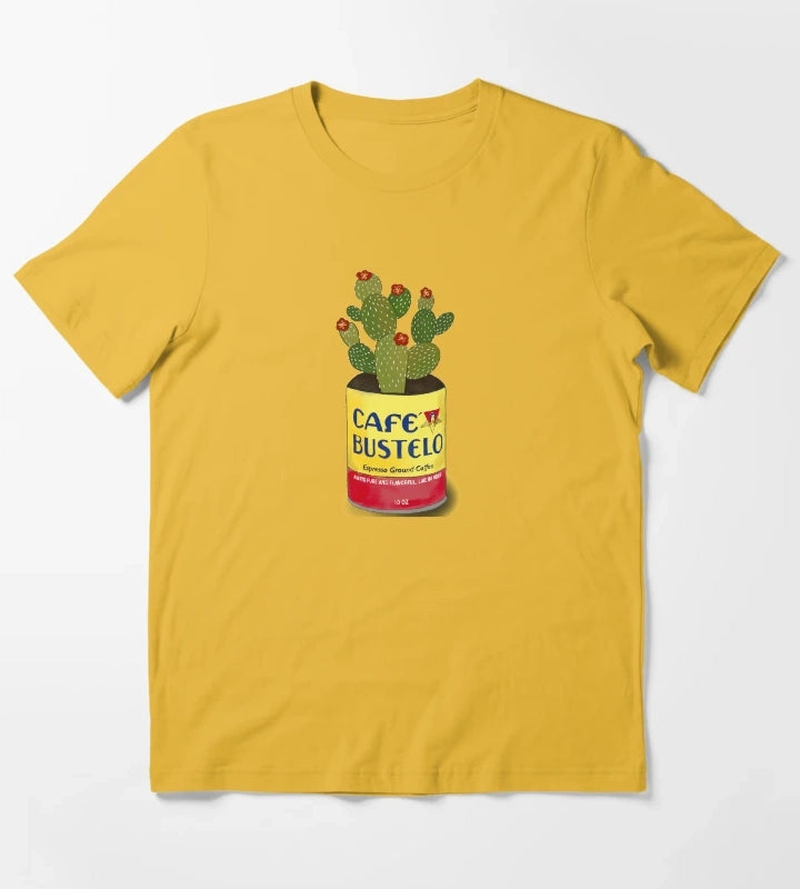 Cactus in a cafe bustelo can kitchen art T-Shirt Yellow