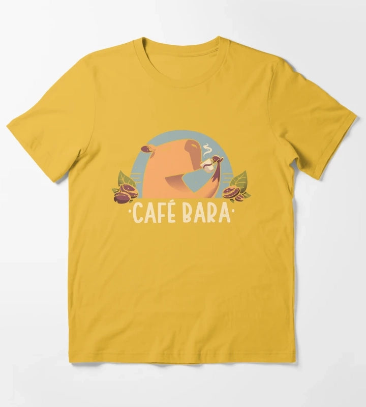 CafeBara Cute Coffee Capybara T-Shirt Yellow