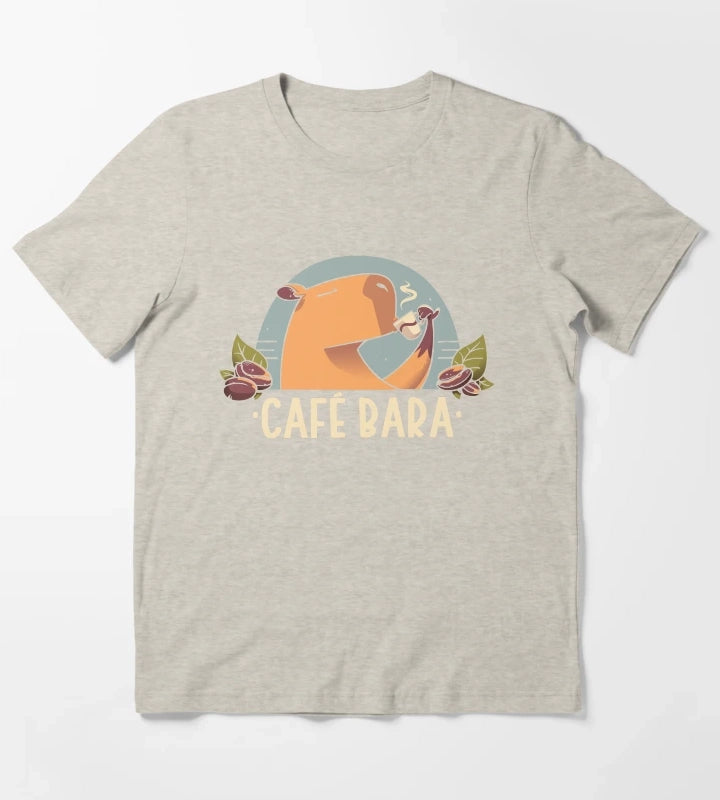 CafeBara Cute Coffee Capybara T-Shirt Cream