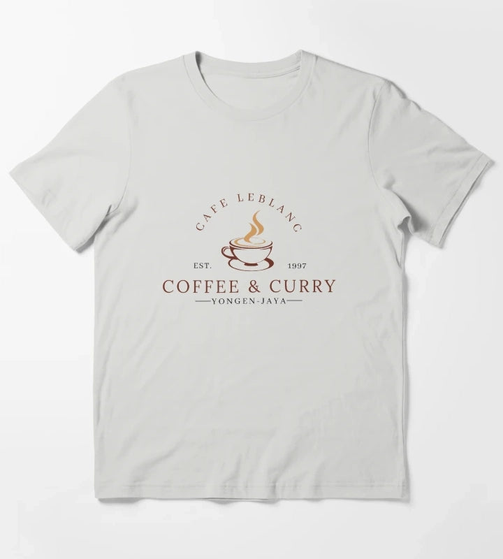 Cafe Leblanc Persona 5 Coffee and Curry T-Shirt Light Grey