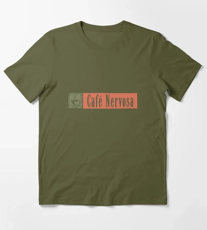 Cafe Nervosa T-Shirt Olive Green