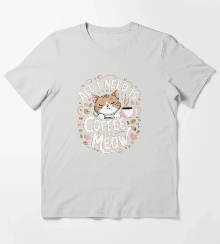 Caffeinated Kitty This fun gift is for anyone who loves cats and caffeine T-Shirt Light Grey