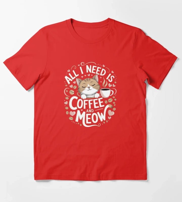Caffeinated Kitty This fun gift is for anyone who loves cats and caffeine T-Shirt Red