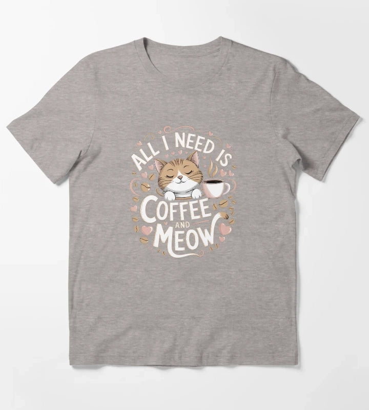 Caffeinated Kitty This fun gift is for anyone who loves cats and caffeine T-Shirt Heather Grey