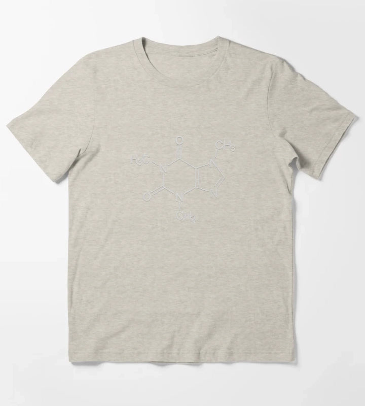 Caffeine Molecule Chemical Structure distressed light T-Shirt Cream