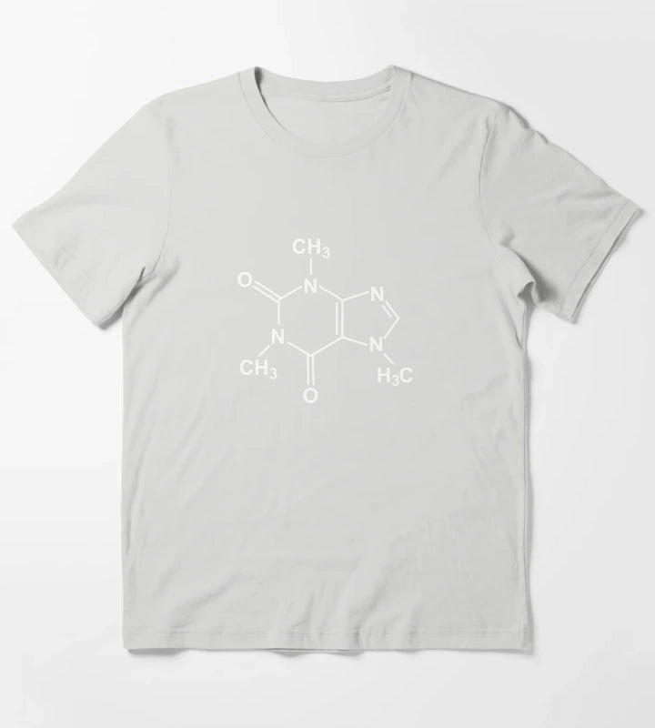 Caffeine Molecule T-Shirt Light Grey