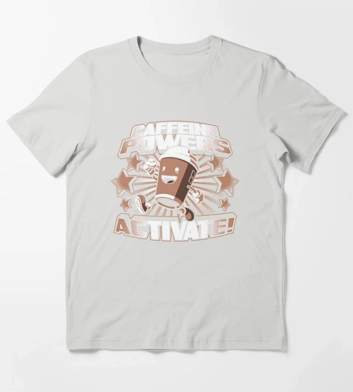 Caffeine Powers Activate T-Shirt Light Grey