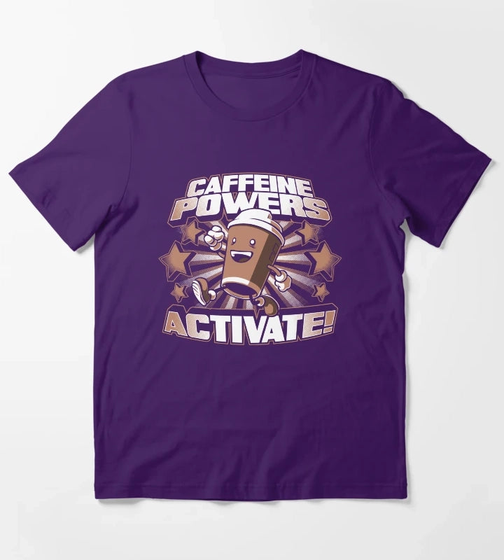 Caffeine Powers Activate T-Shirt Purple