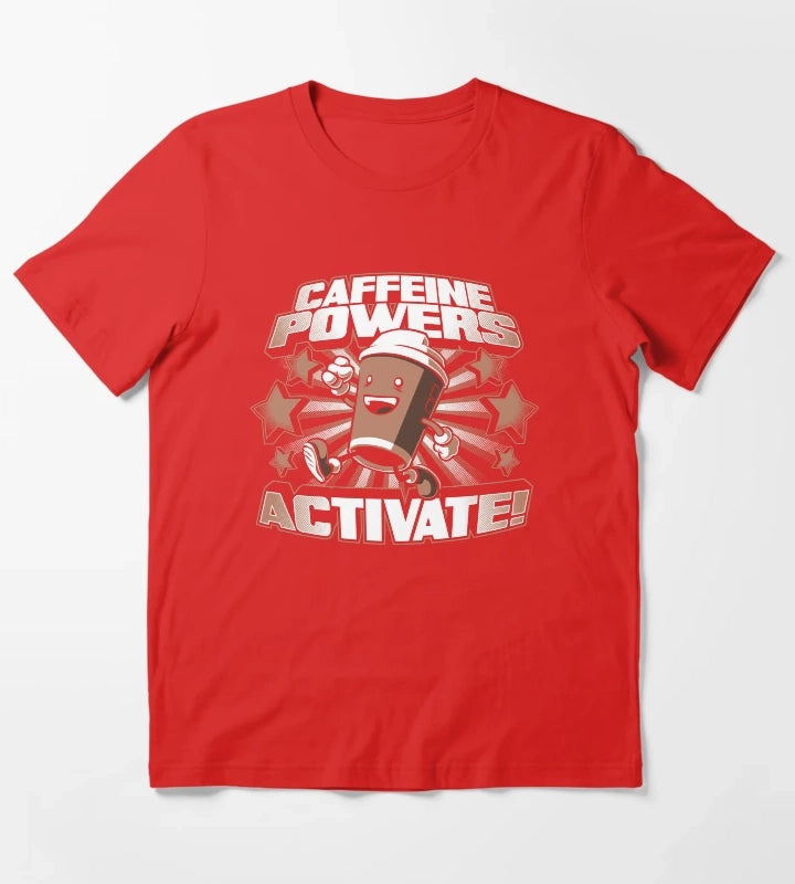 Caffeine Powers Activate T-Shirt Red