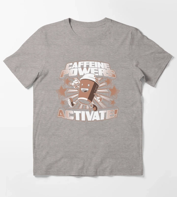 Caffeine Powers Activate T-Shirt Heather Grey