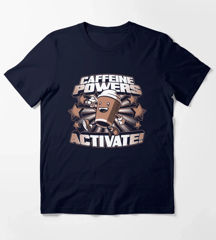 Caffeine Powers Activate T-Shirt Navy