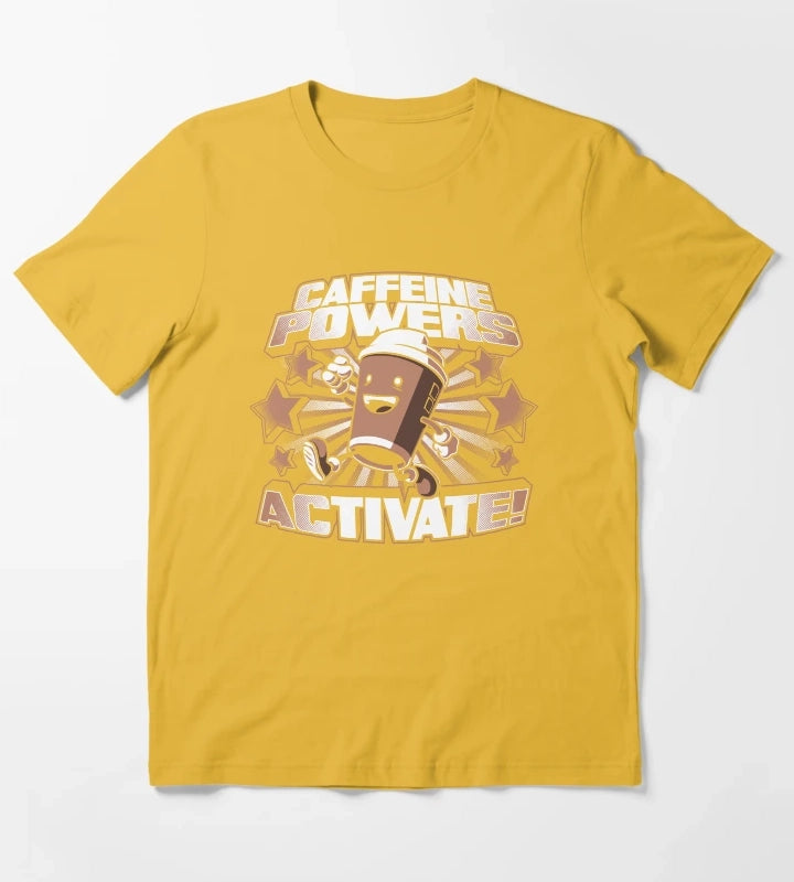 Caffeine Powers Activate T-Shirt Yellow