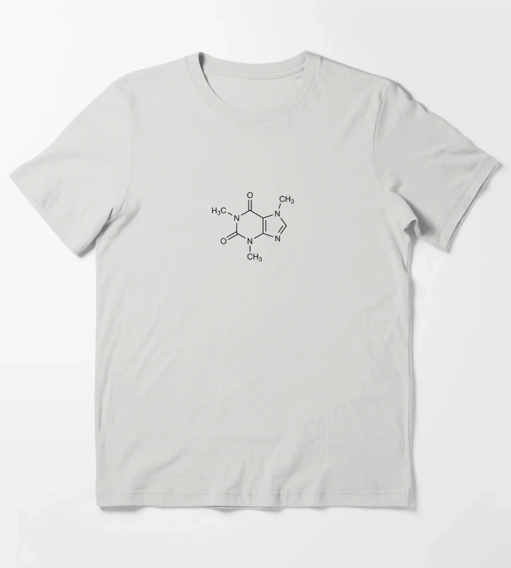 Caffeine Structural Formula T-Shirt Light Grey