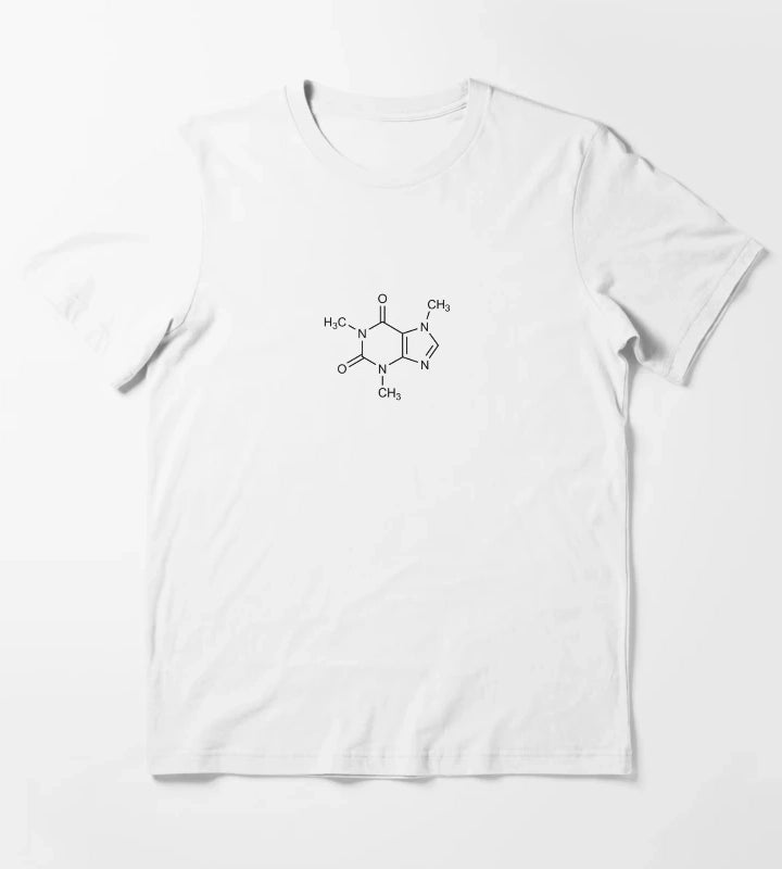 Caffeine Structural Formula T-Shirt White