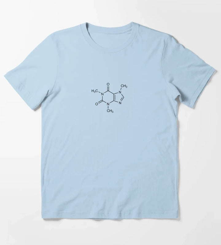 Caffeine Structural Formula T-Shirt Sky Blue