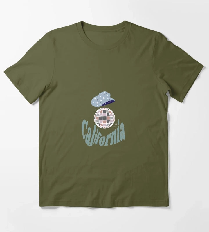 California Disco Cowgirl T-Shirt Olive Green