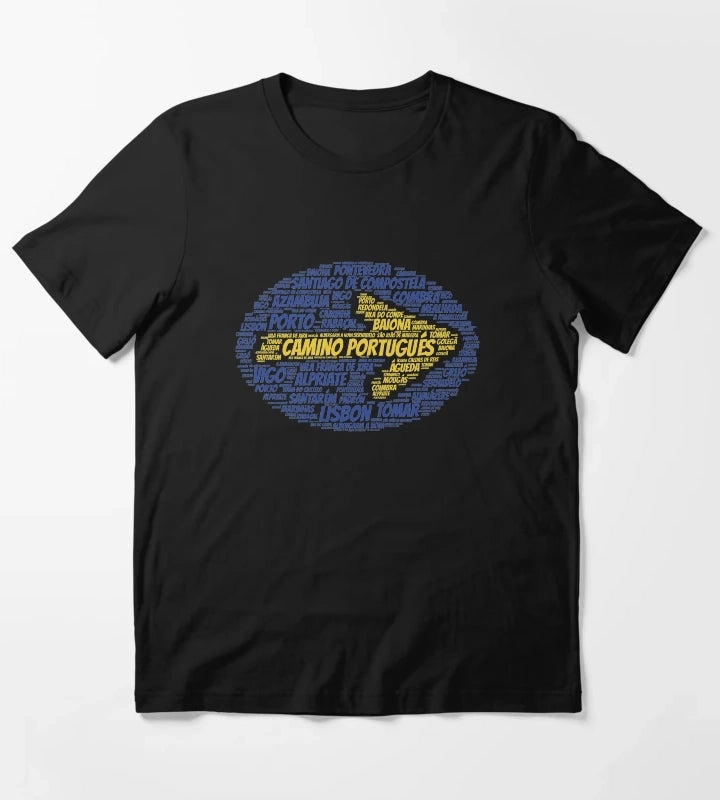 Camino Portugues Coastal Word Art T-Shirt