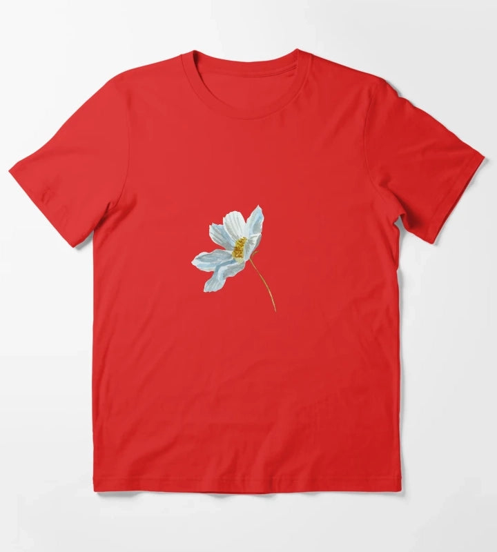 Camomile daisy flower a cute watercolor sketch T-Shirt Red