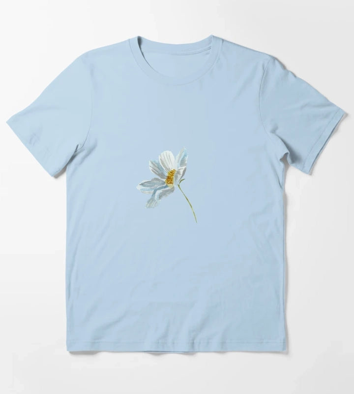 Camomile daisy flower a cute watercolor sketch T-Shirt Sky Blue