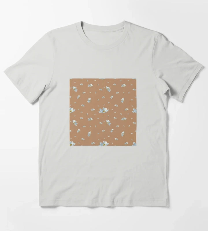 Camomile daisy pattern a watercolor pattern beige T-Shirt Light Grey