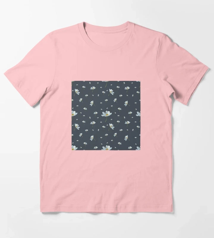 Camomile daisy pattern a watercolor pattern grey T-Shirt Dark Grey