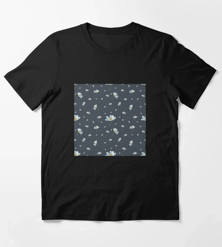 Camomile daisy pattern a watercolor pattern grey T-Shirt