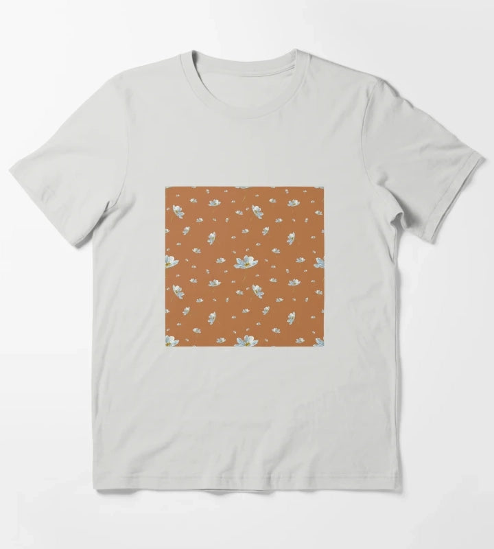 Camomile daisy pattern a watercolor pattern orange T-Shirt Light Grey