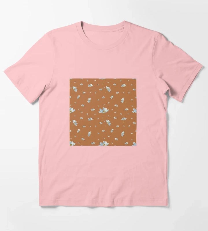 Camomile daisy pattern a watercolor pattern orange T-Shirt Dark Grey