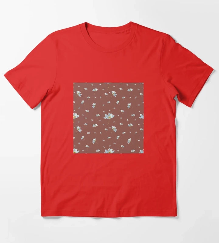 Camomile daisy pattern a watercolor pattern red T-Shirt Red