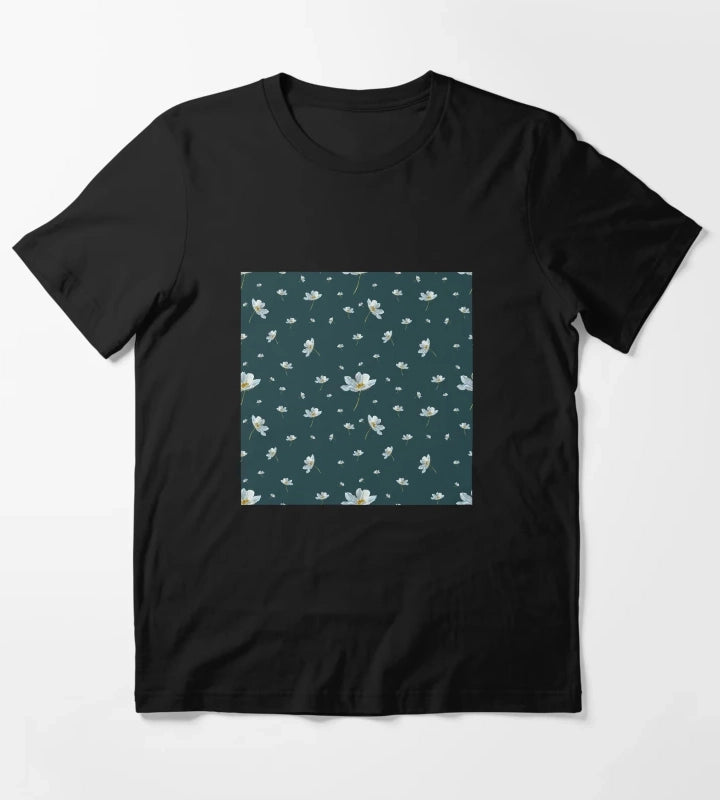 Camomile daisy pattern a watercolor pattern turquoise T-Shirt
