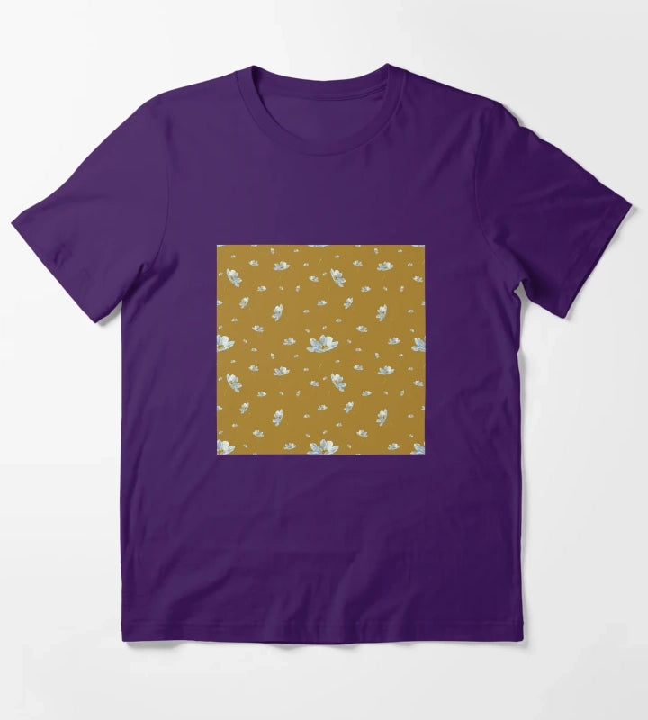 Camomile daisy pattern a watercolor pattern yellow T-Shirt Purple