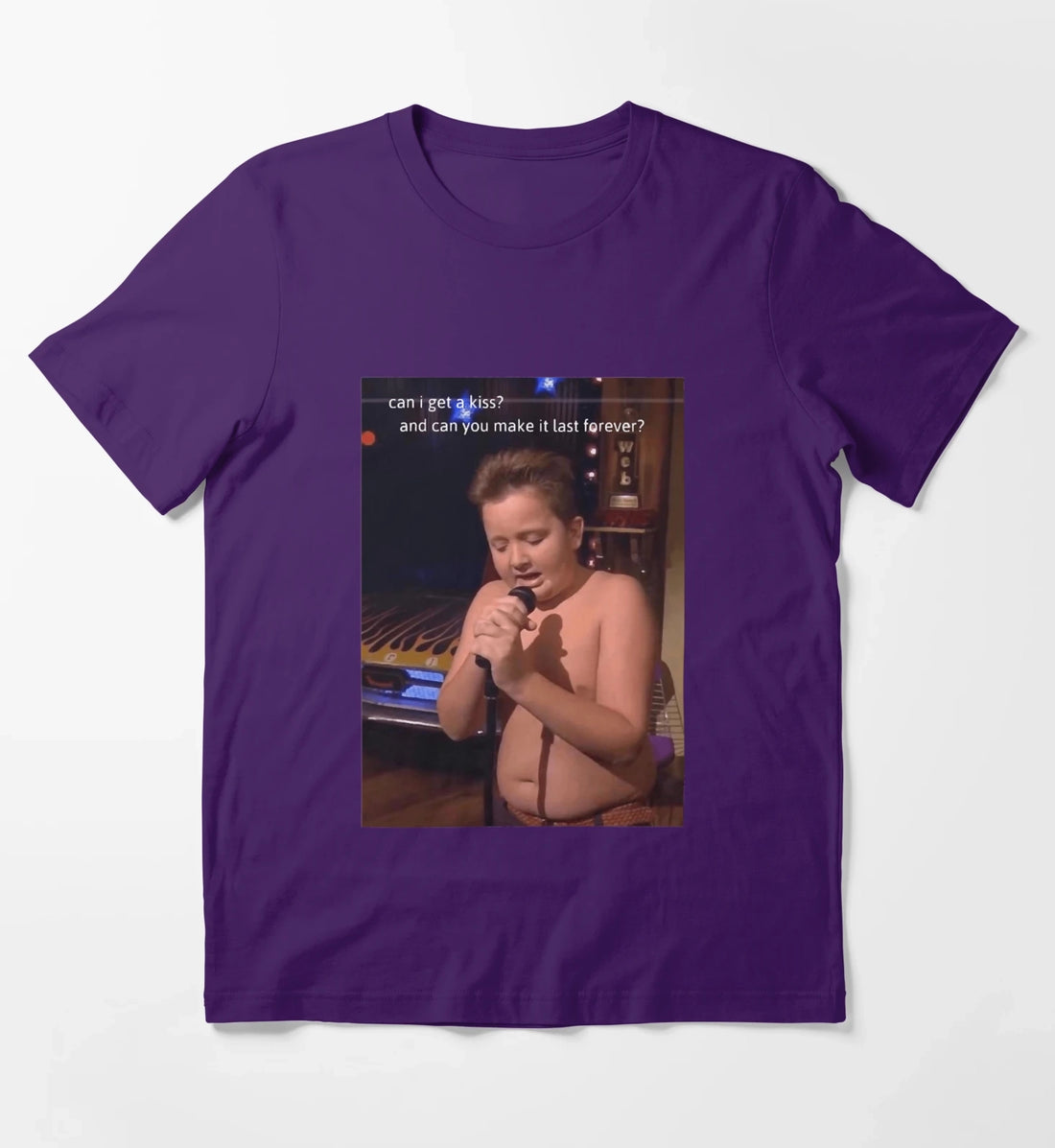 Can I Get A Kiss And Can You Make It Last Forever Gibby Get a Kiss T-Shirt Purple