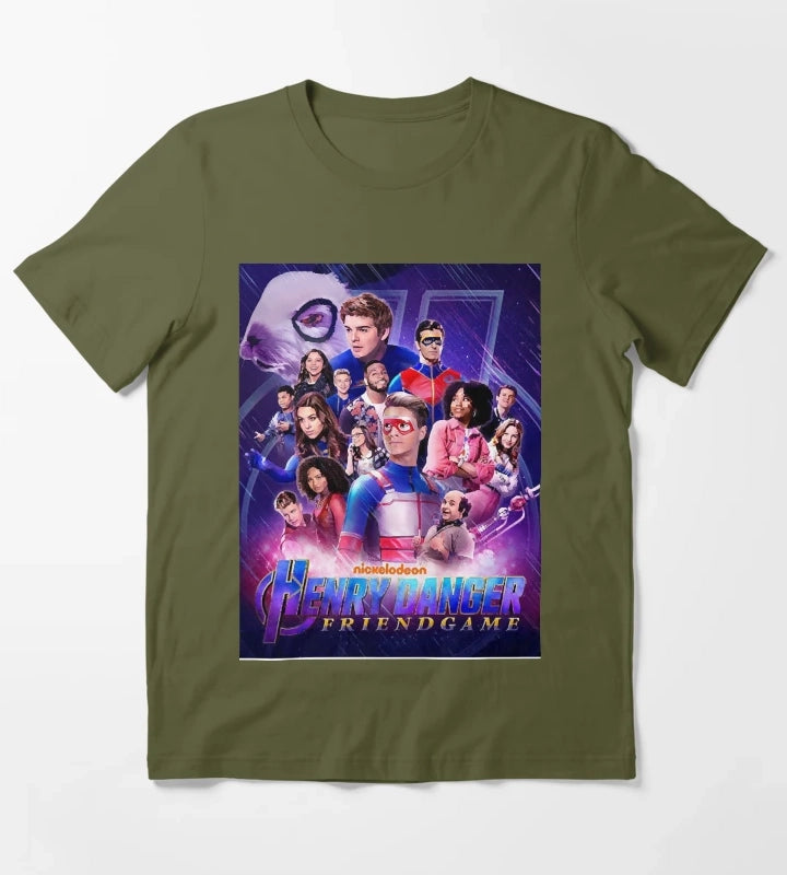 Captain Henry and Kid Danger T-Shirt Olive Green
