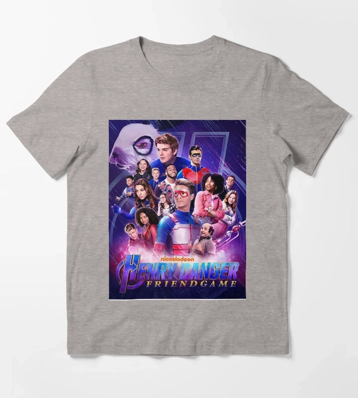 Captain Henry and Kid Danger T-Shirt Heather Grey