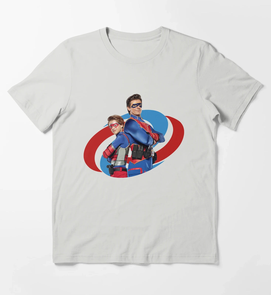 Captain Man and Kid Danger T-Shirt Light Grey