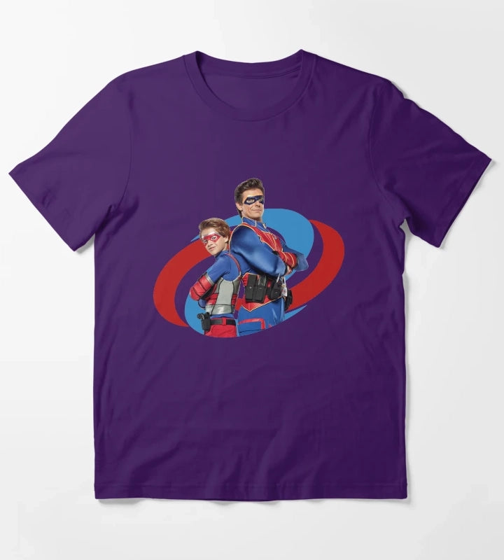 Captain Man and Kid Danger T-Shirt Purple
