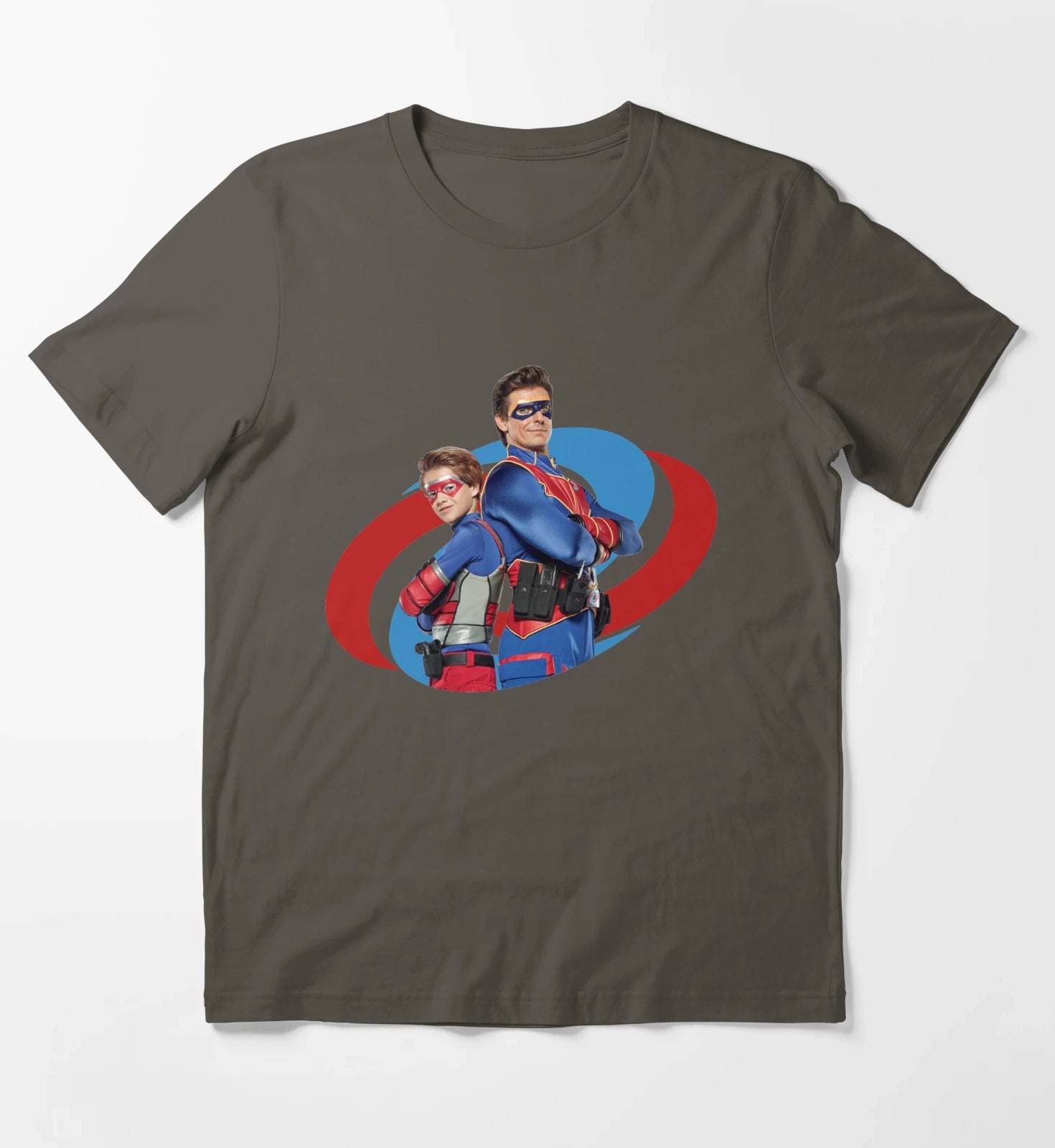Captain Man and Kid Danger T-Shirt Dark Grey