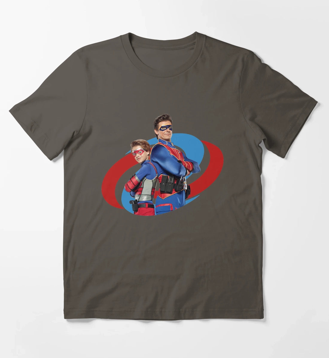 Captain Man and Kid Danger T-Shirt Dark Grey
